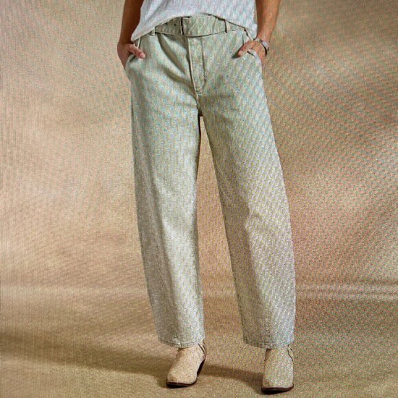 NEW! DRIFTWOOD Spencer Barrel-Leg Pants, Size 28, dusty-green - Picture 1 of 13